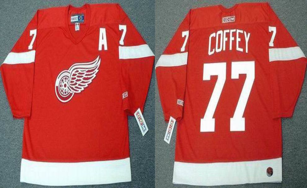 2019 Men Detroit Red Wings #77 Coffey Red CCM NHL jerseys1